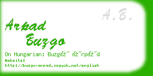 arpad buzgo business card